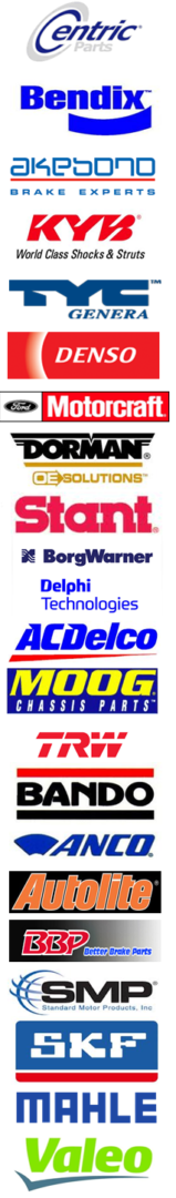 The company logos of various auto accessory manufacturers